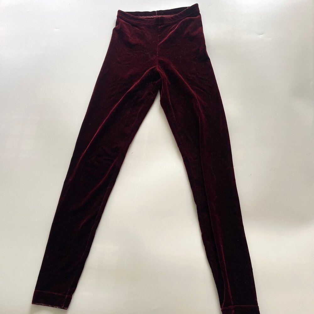 American Apparel Women's velvet bottoms/pants burgundy pre owned size XS